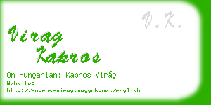 virag kapros business card