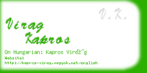 virag kapros business card